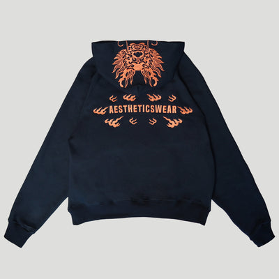 Embroidered Emperor's Dragon Hoodie (Oversized) - Black