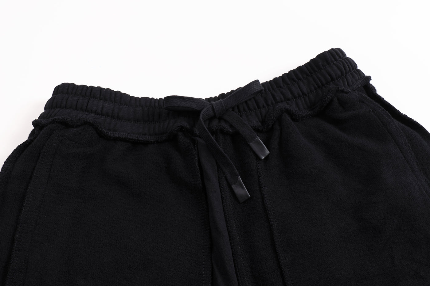 Embroidered Moonlit Blossom and Kitsune Baggy Cargo Sweatpants - Black