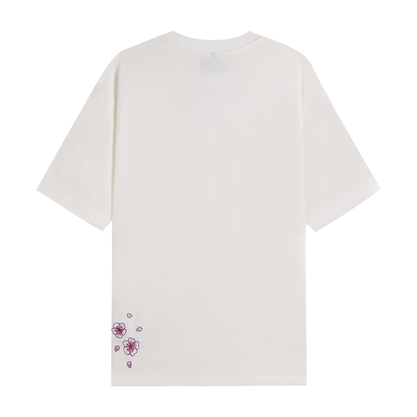 Embroidered Heavy Weight Kitsune Charm T shirt (Oversized) - White