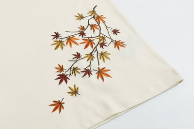 Embroidered Heavy Weight Autumn Fall T shirt (Oversized) - Ivory