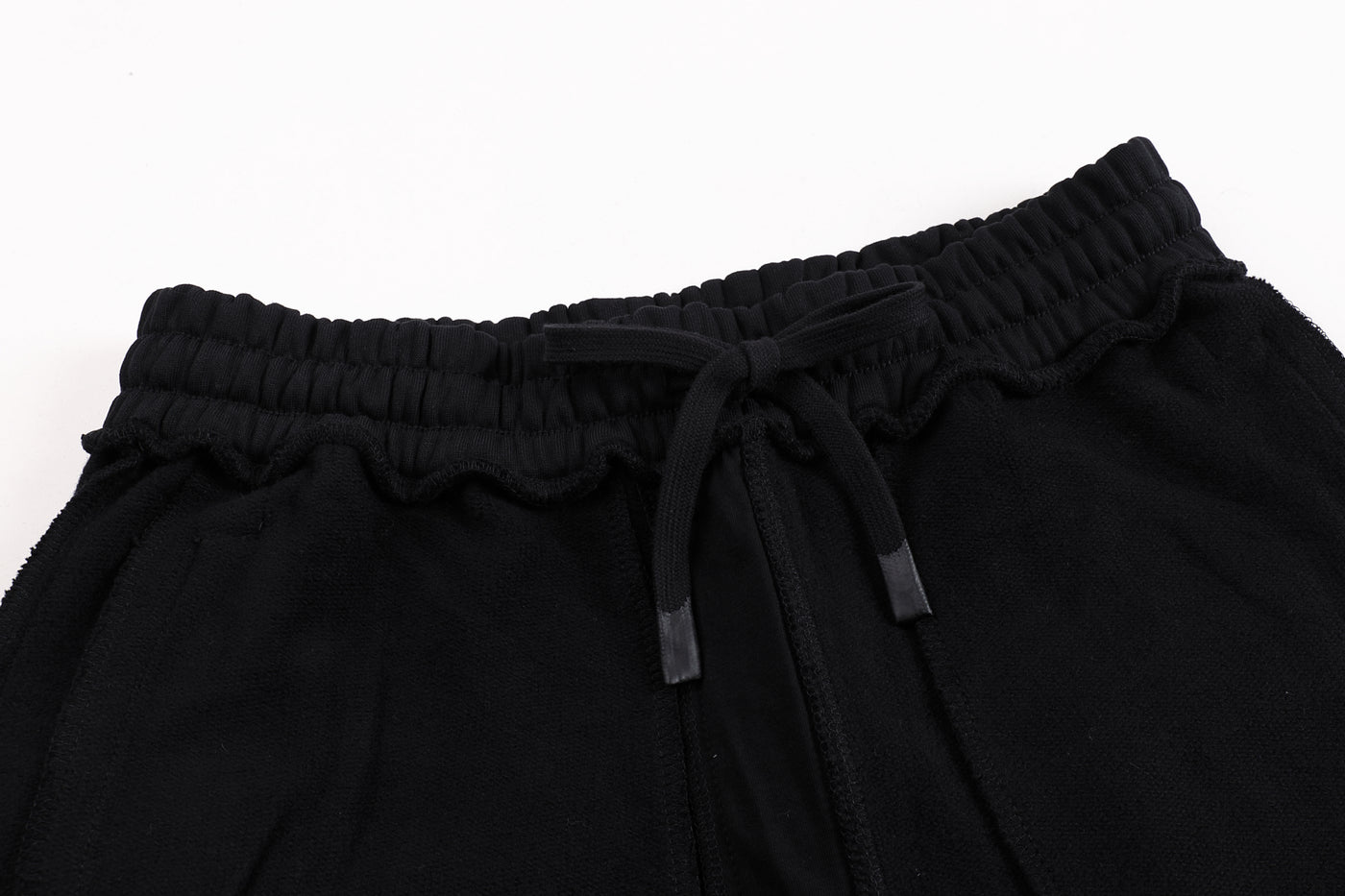 Embroidered Autumn Tranquility Baggy Cargo Sweatpants - Black