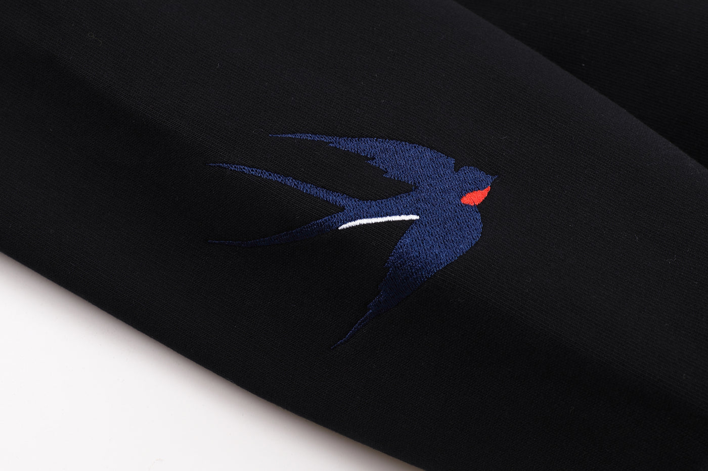 Embroidered Autumn Tranquility Hoodie (Oversized) - Black