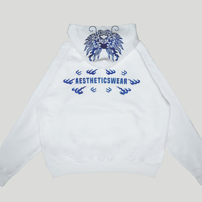 Embroidered Emperor's Dragon Hoodie (Oversized) - White