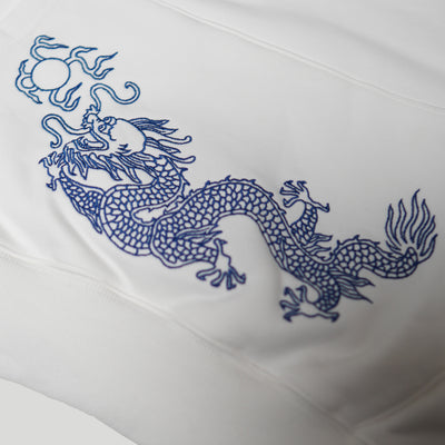 Embroidered Emperor's Dragon Hoodie (Oversized) - White