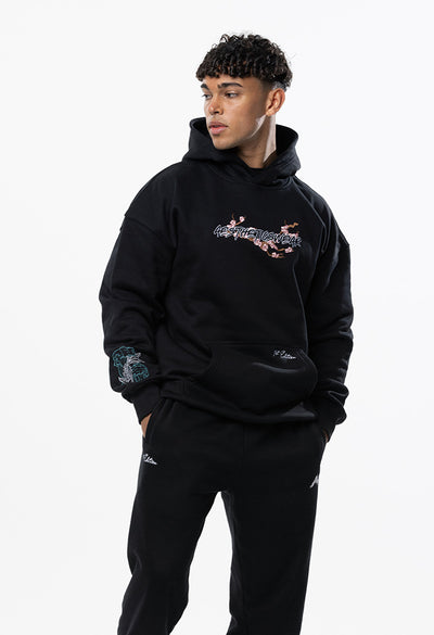 Embroidered Sakura Hoodie – 1st Edition Black