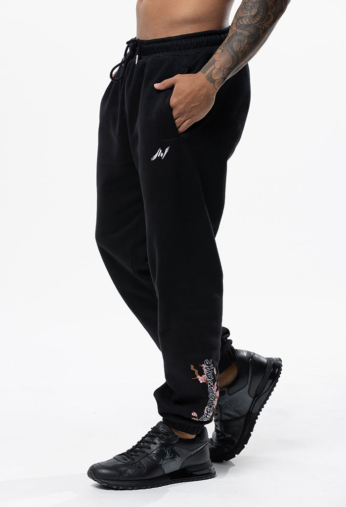 Embroidered Sakura Jogger – 1st Edition Black