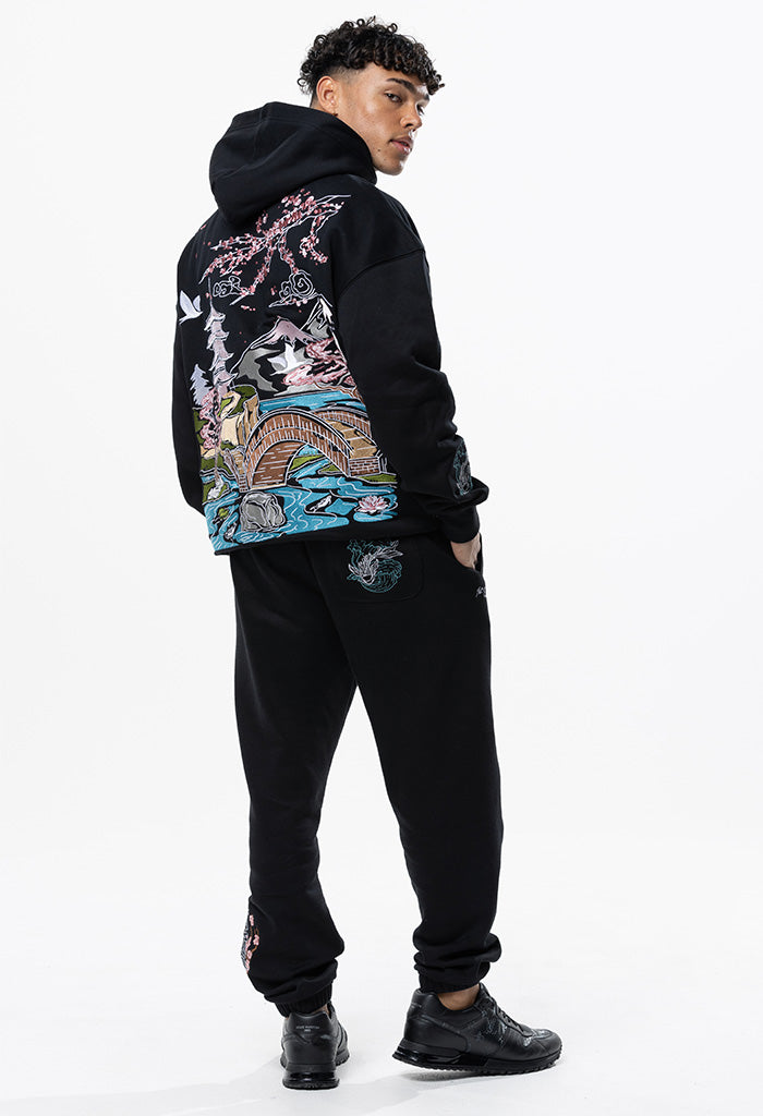 Embroidered Sakura Jogger – 1st Edition Black