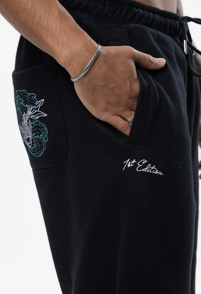 Embroidered Sakura Jogger – 1st Edition Black