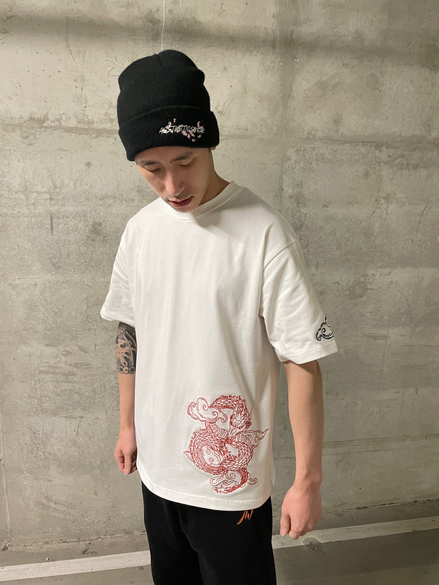 Embroidered Heavy Weight Nimbus Dragon T Shirt